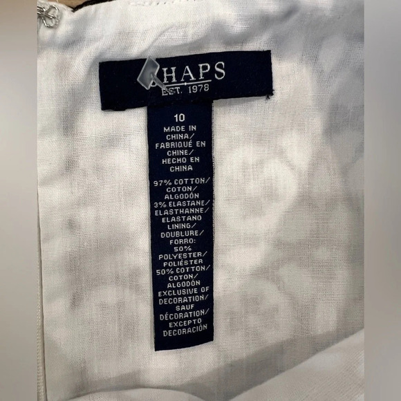 Chaps
Black/ white dress
Size 10
Pit to pit 18”
Length 39” - Picture 3 of 4